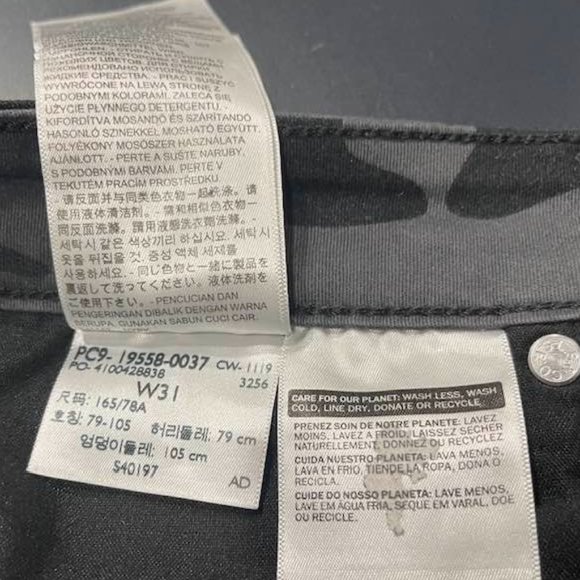 Levi Strauss 711 Original Riveted Grey Camo Jeans - Women - size W31 Petite - Picture 12 of 14